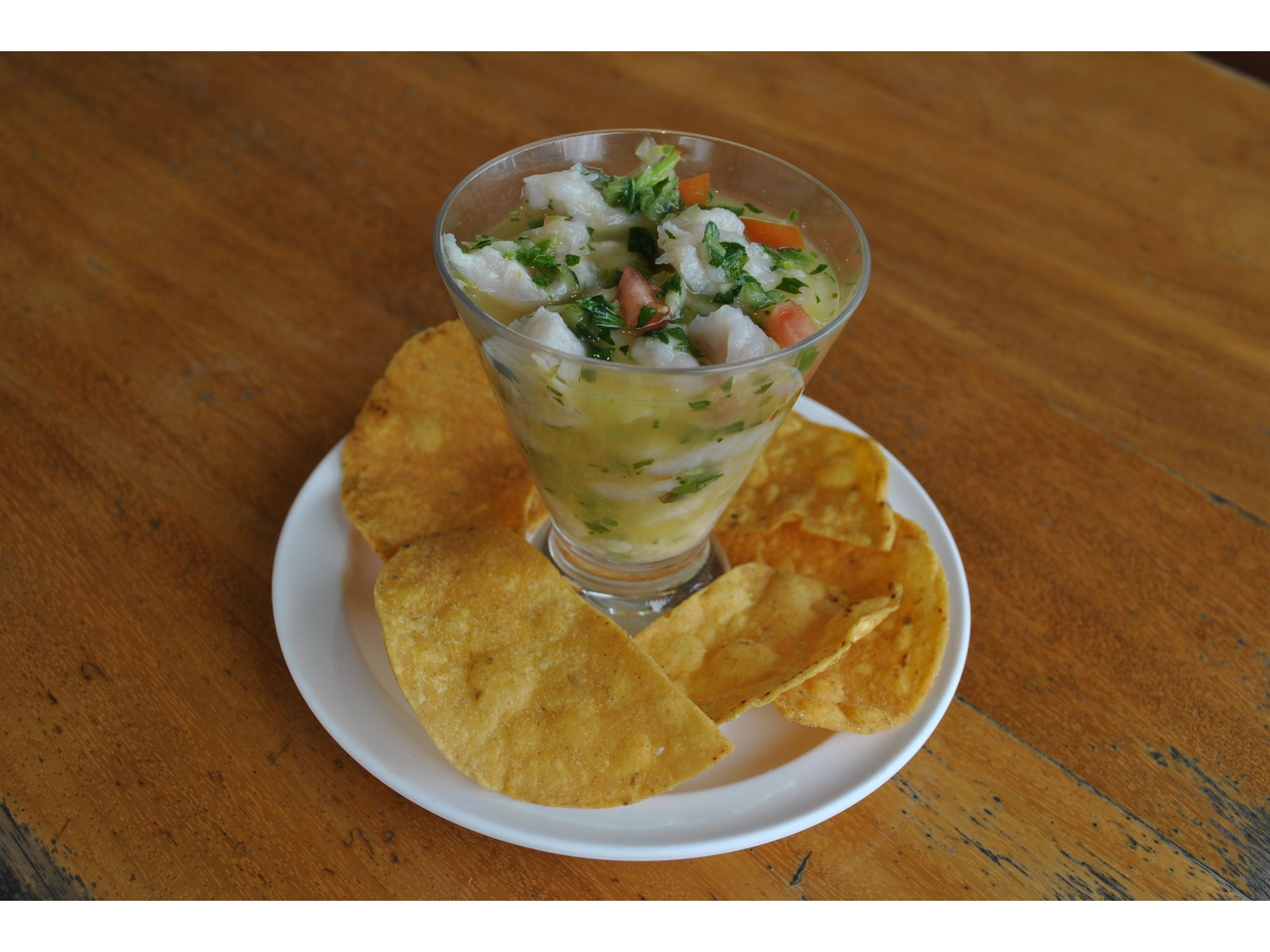 Ceviche Corvina y Camarón
