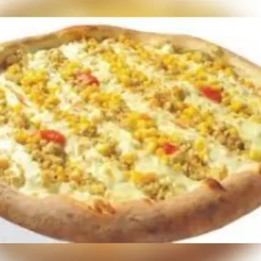 frango desfiado ao sugo, cheddar , soja e milho.