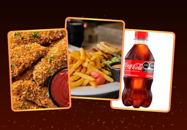 3 Tiras de Pechuga + Papas + Coca 355