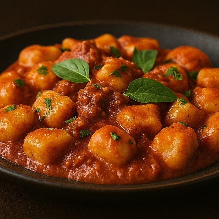 Tradicional e amado por todos! Nosso nhoque artesanal de aipim é leve e macio, é servido com um molho clássico à bolonhesa, feito com carne moída selecionada, molho de tomate e temperinhos, finalizado com queijo mussarela e um toque de salsinha fresca. Um prato cheio de amor e afeto, do jeitinho que você merece.