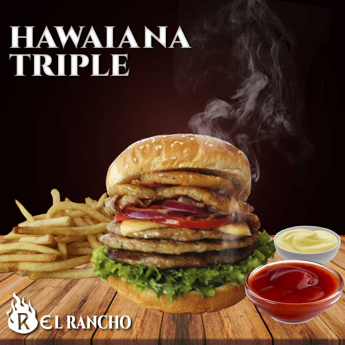 Hamburguesa Hawaiana Triple