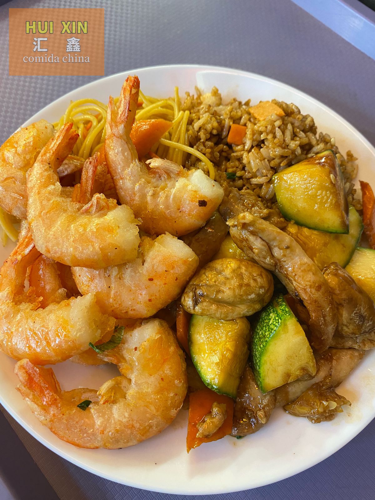 Camarones + Pollo Con Vegetales
