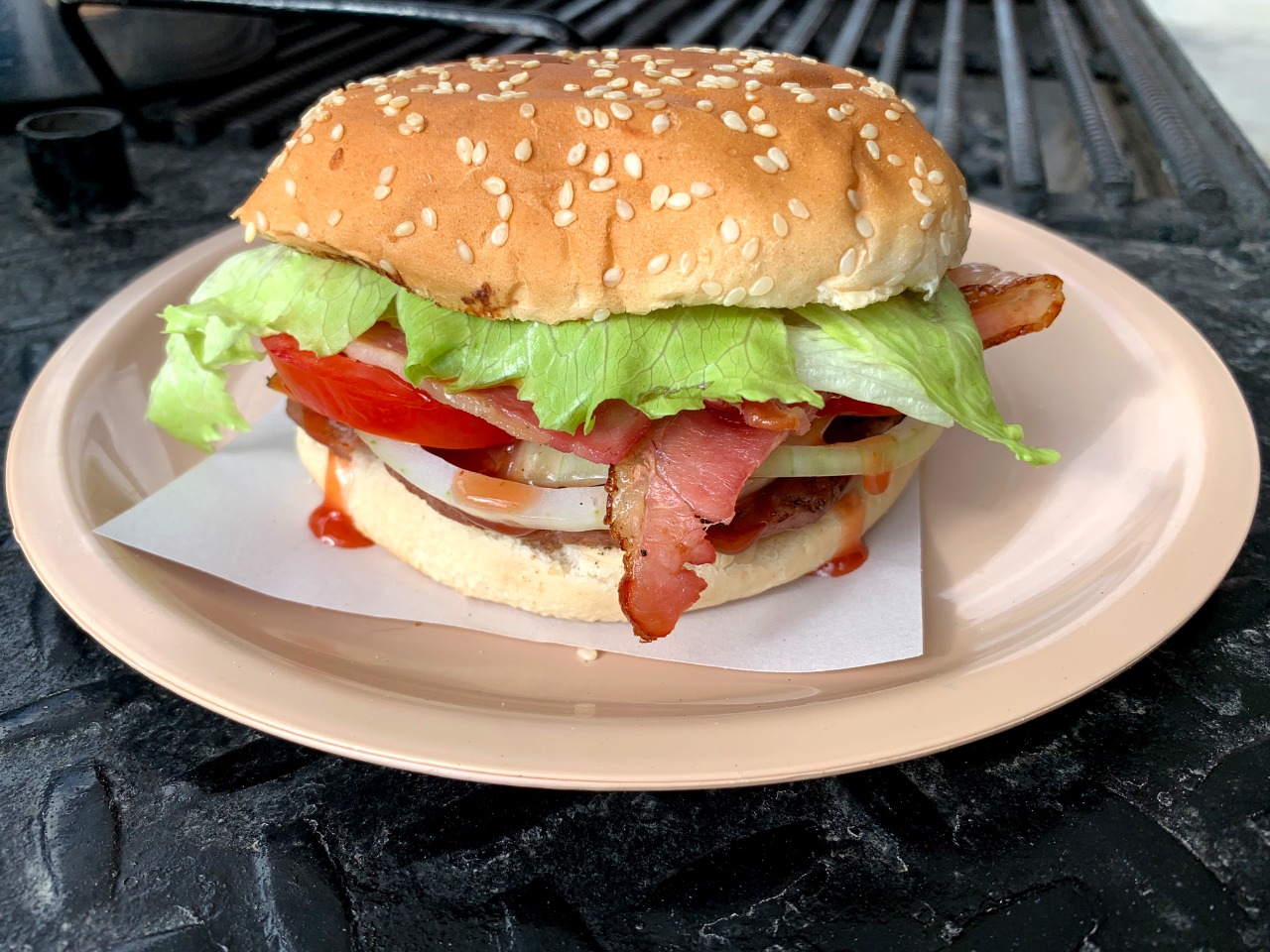 Hamburguesa Tocino y Queso
