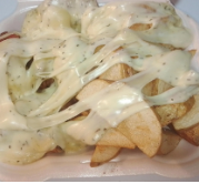 Papa Gajo Bañada en Queso Mozzarella