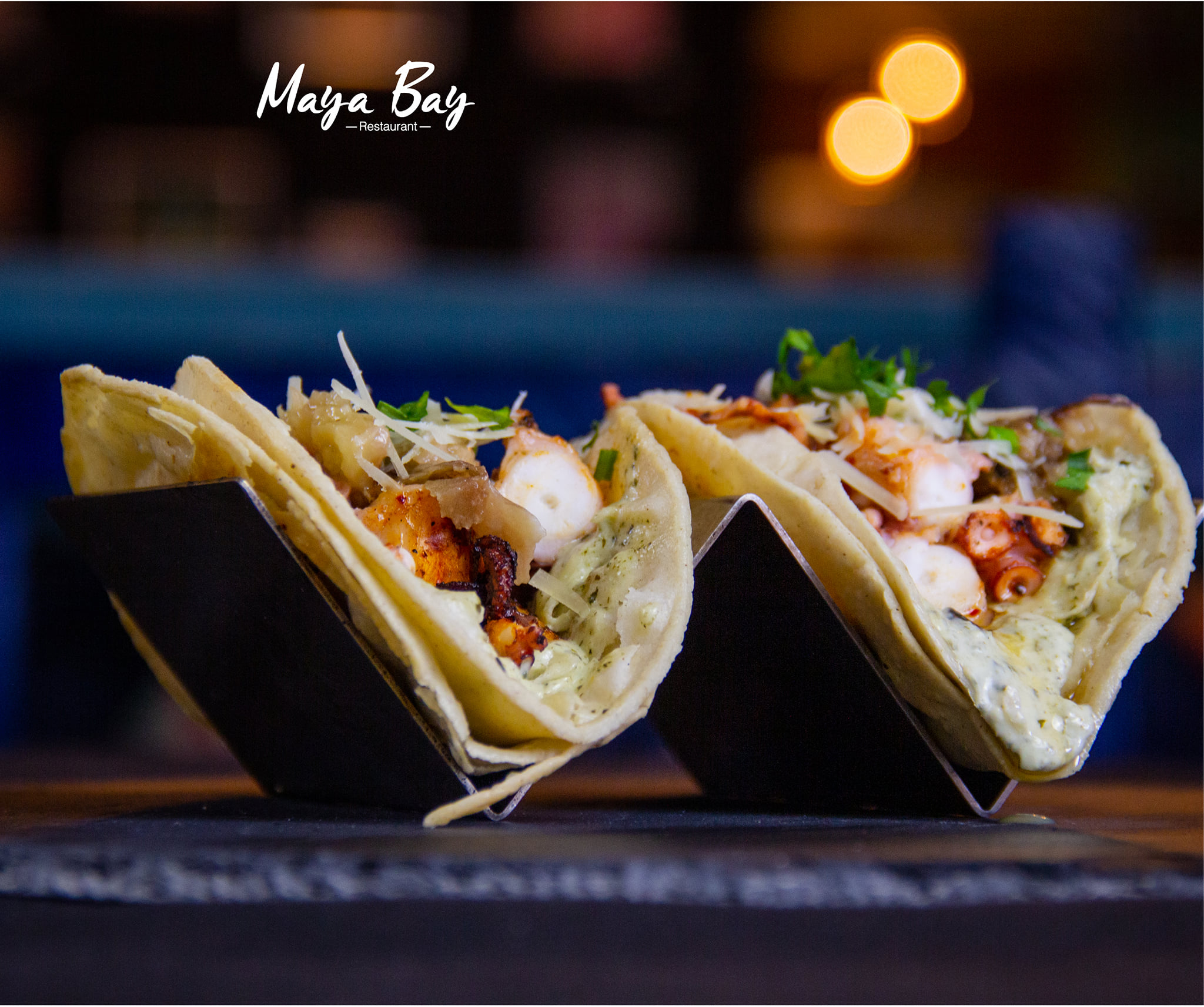 Tacos de Pulpo Con Tuétano a la Rockefeller
