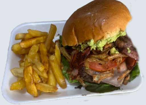 Hamburguesa Arrachera con Papas