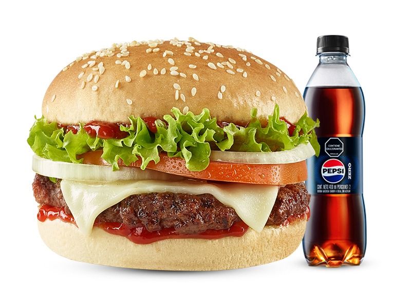 Hamburguesa la Propia+ Gaseosa Pet 400 Ml.