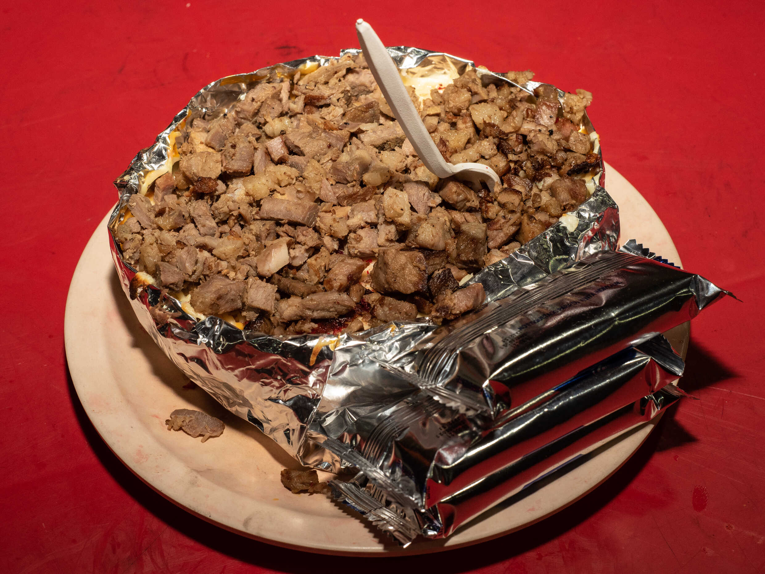 Papa Asada con Carne