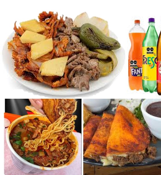 1/4 Carne + 1 MaruchaBirria + 1 Refresco
