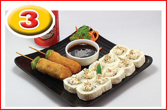Combo Rollos Campestre+Brochetas+Refresco