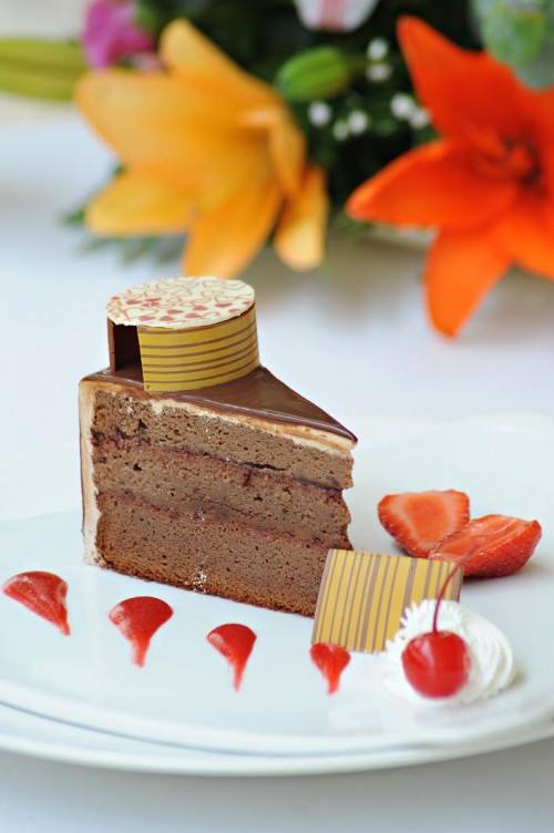 Rebanada Torta Sacher de Chocolate