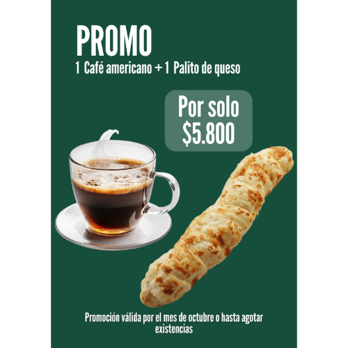 Combo Café americano + Palito de queso