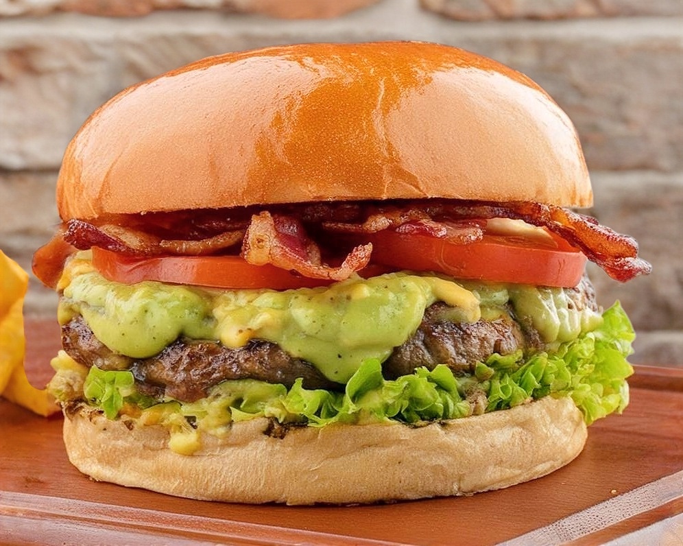 Hamburguesa La Ponchobuger(INCLUYE PAPAS)