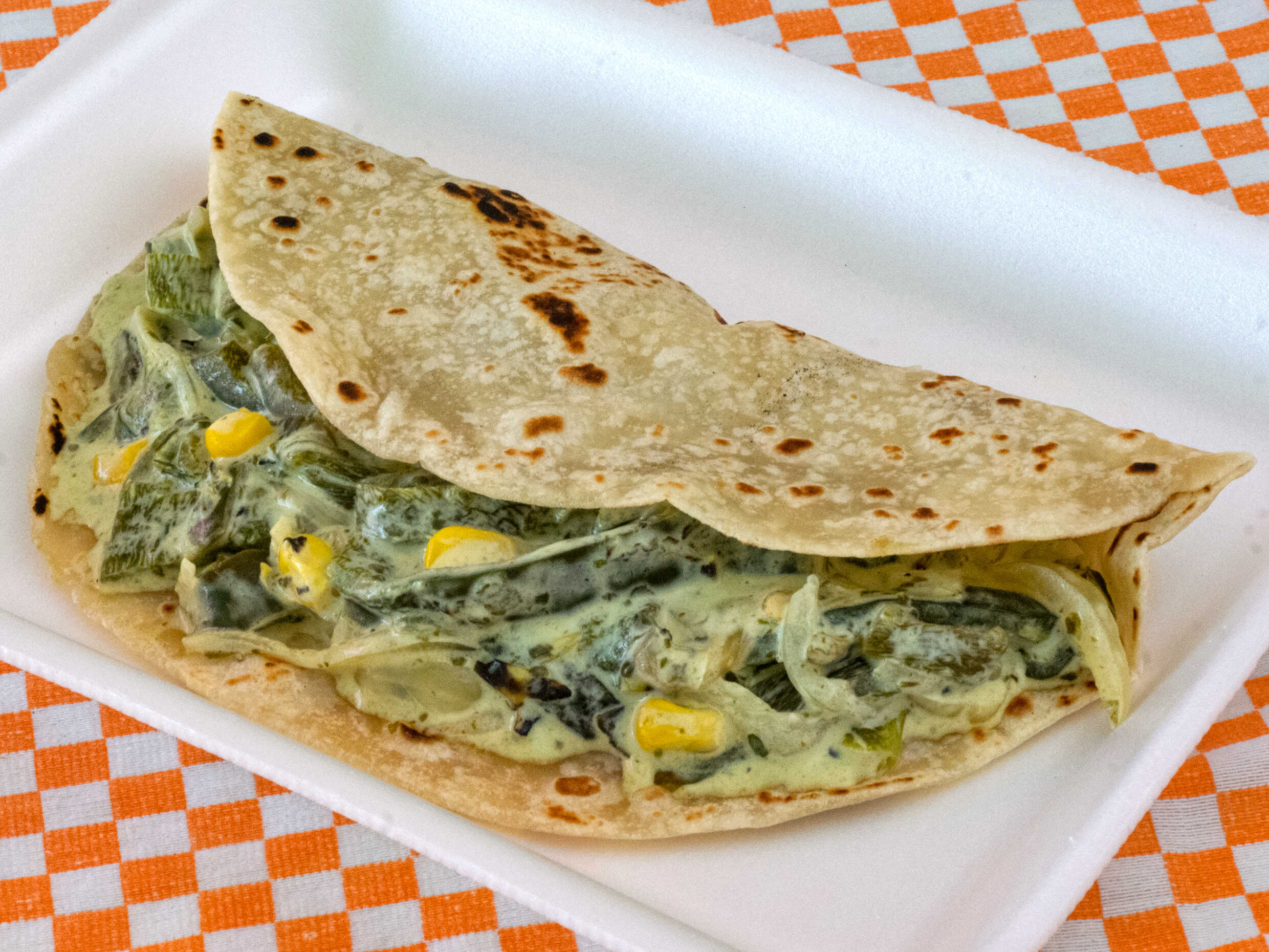 Taco de Rajas en Crema