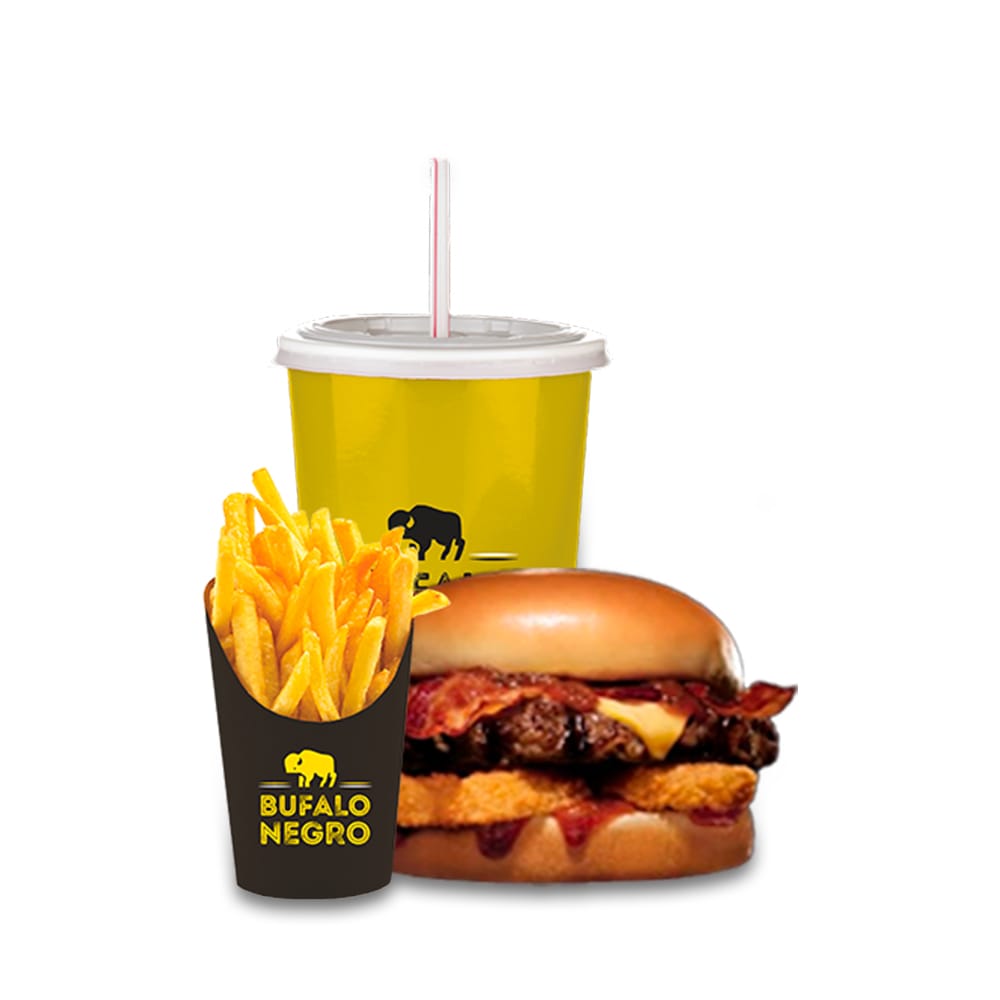 Hamburguesa BBQ + Papas y Refresco