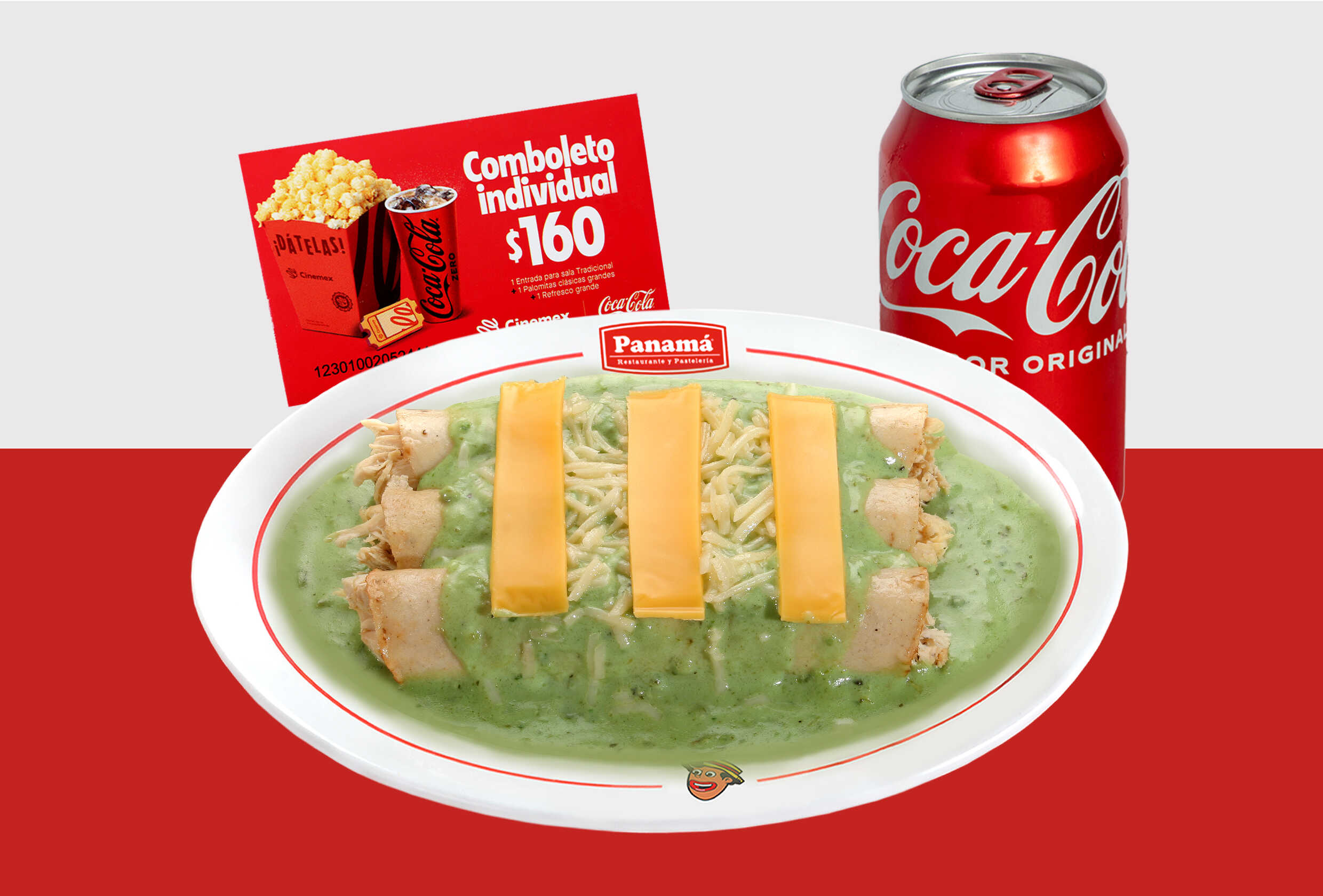 Combo-Coca cola Enchiladas + Cupón cine