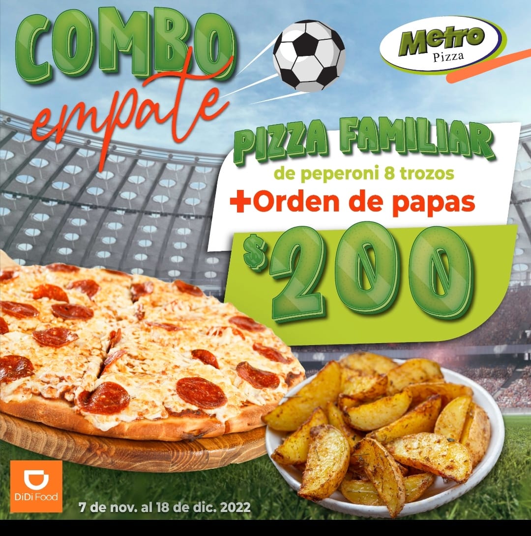 Combo Empate: Pizza Familiar Peperoni+Ord.de Papas