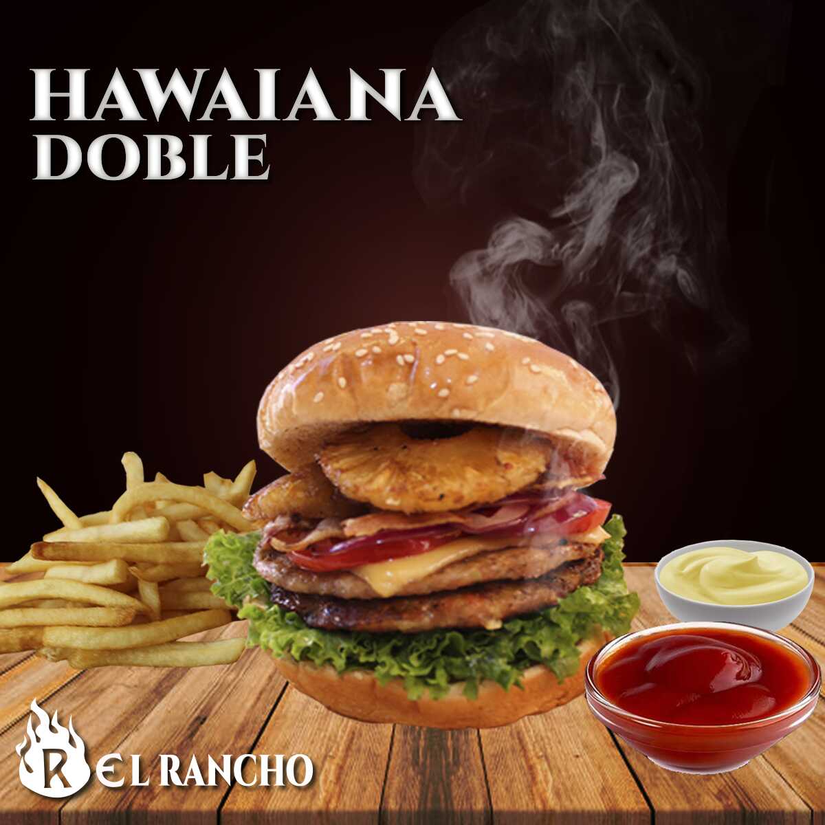 Hamburguesa Hawaiana Doble