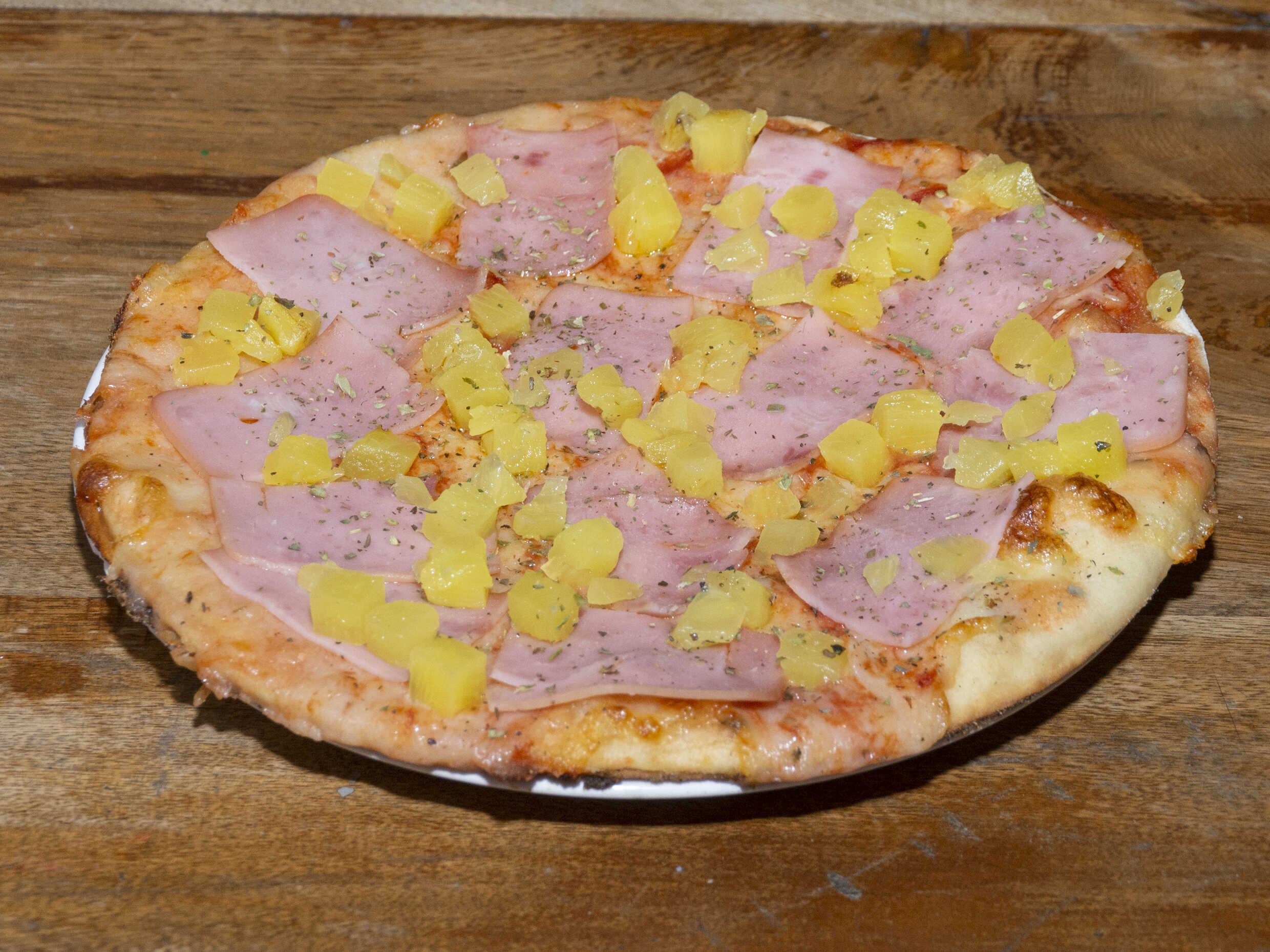 Pizza Especial Personal Hawaiana Jamón y Piña