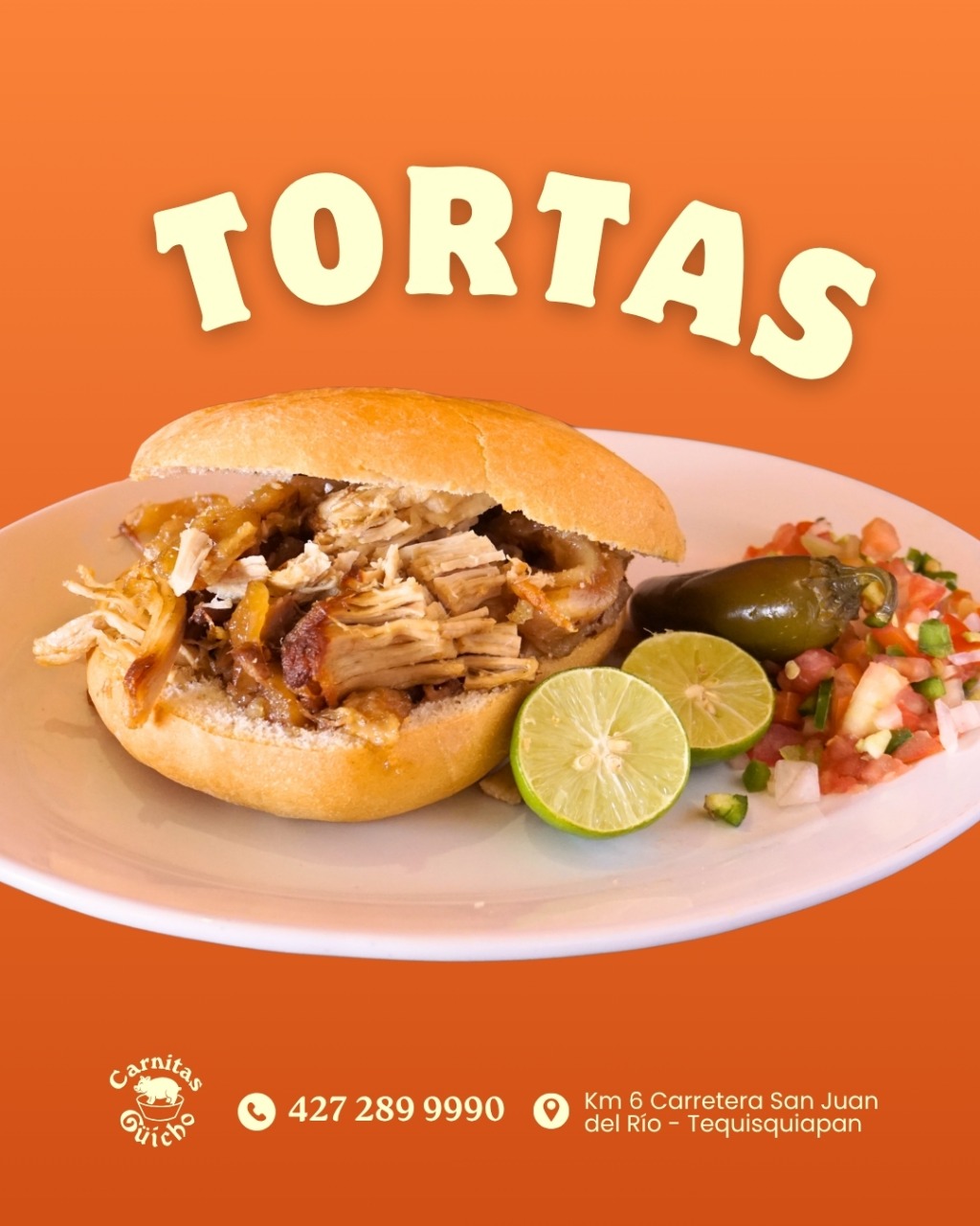Torta de Carnitas Cuerito