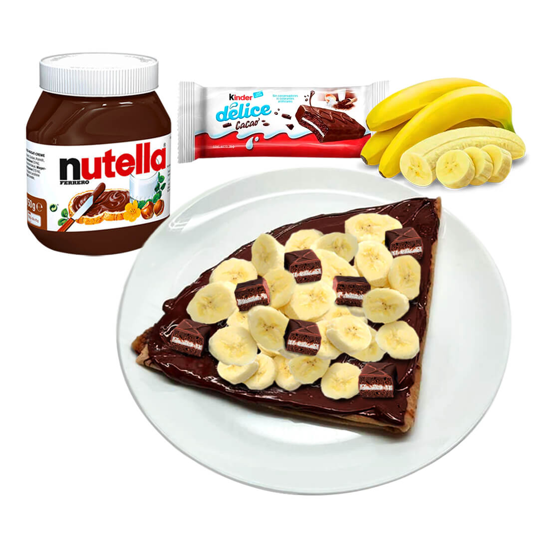 Crepa Doble 3 Ingredientes más Kinder Delice