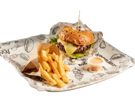 Promo 2 Hamburguesas Sencillas + Papas + Gaseosas