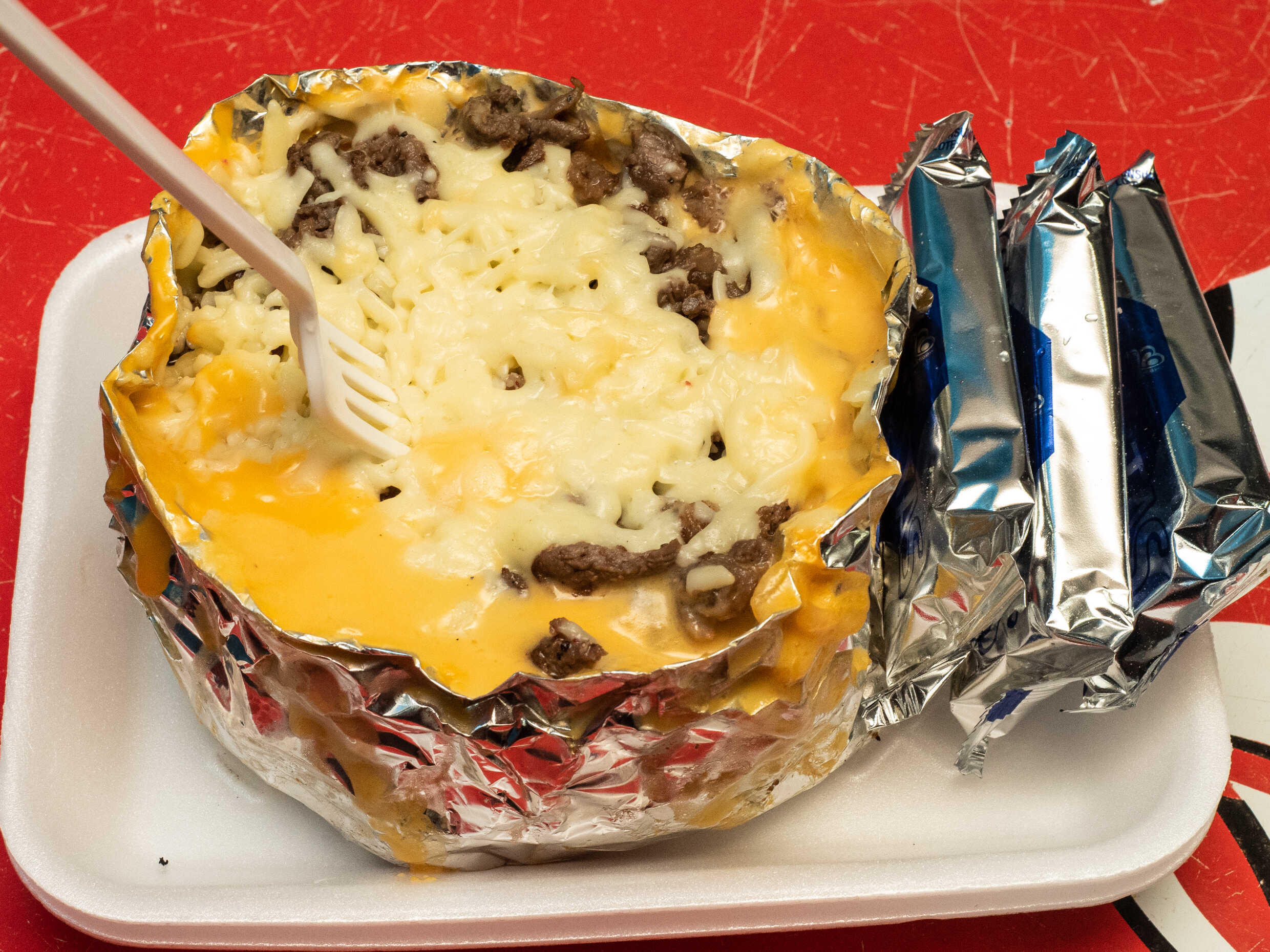 Papa con Carne Asada