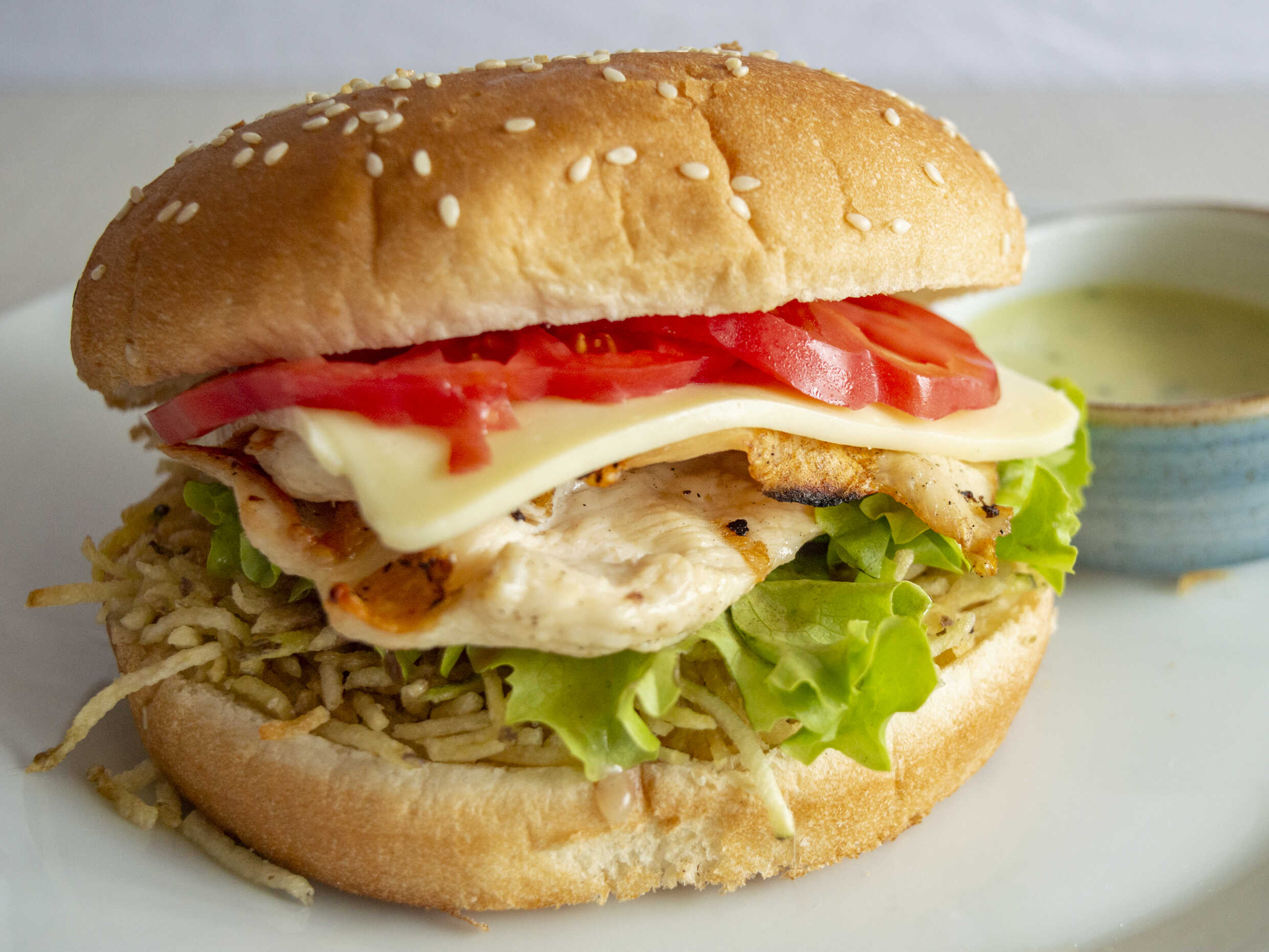 Hamburguesa sencilla de pollo