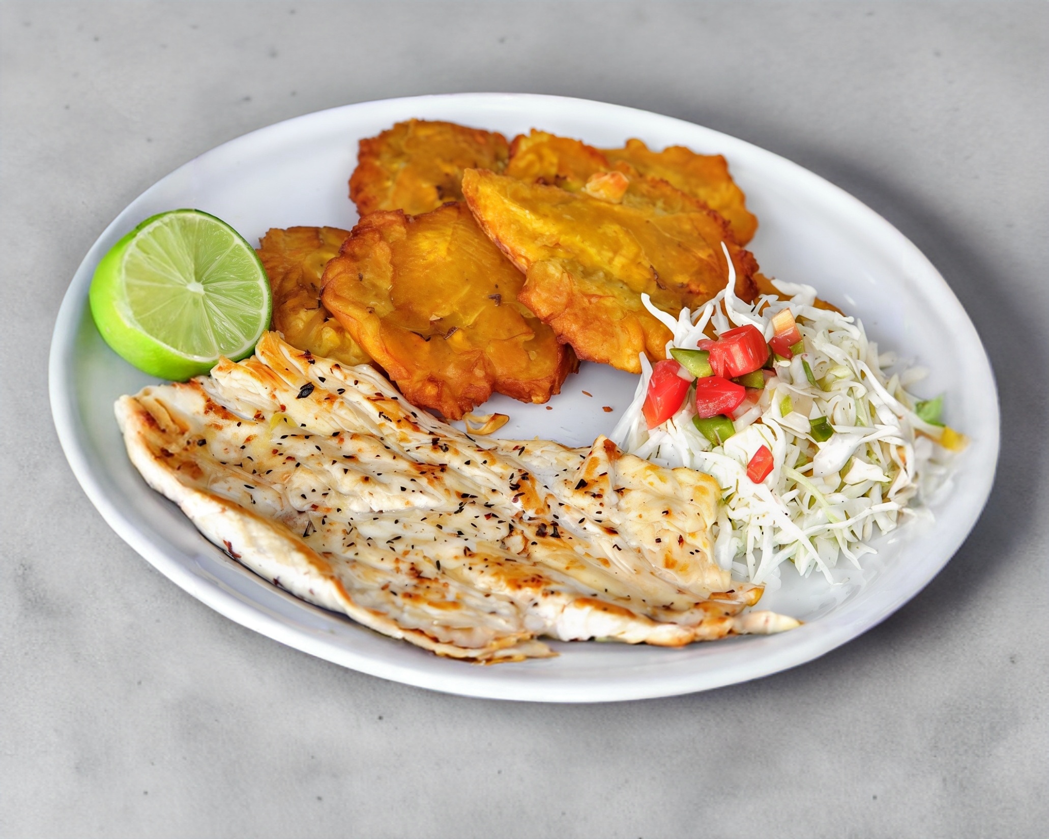 Tostones de Plátano Patacones con Pollo.