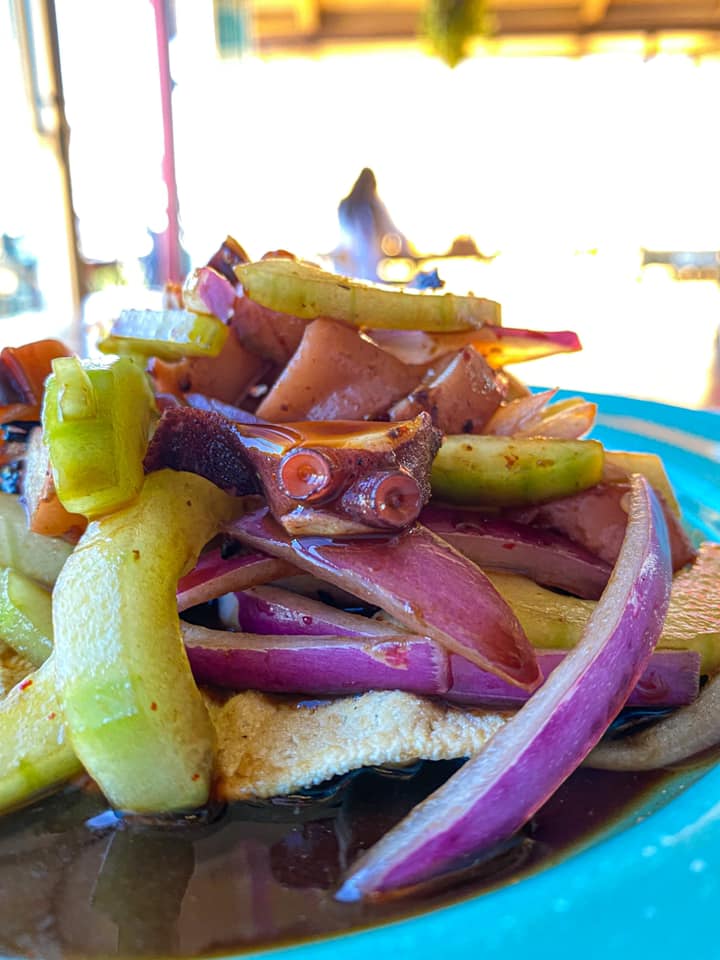 Tostada Aguachile de Pulpo