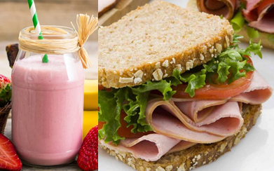 Licuado Juanga + Sándwich de Jamón