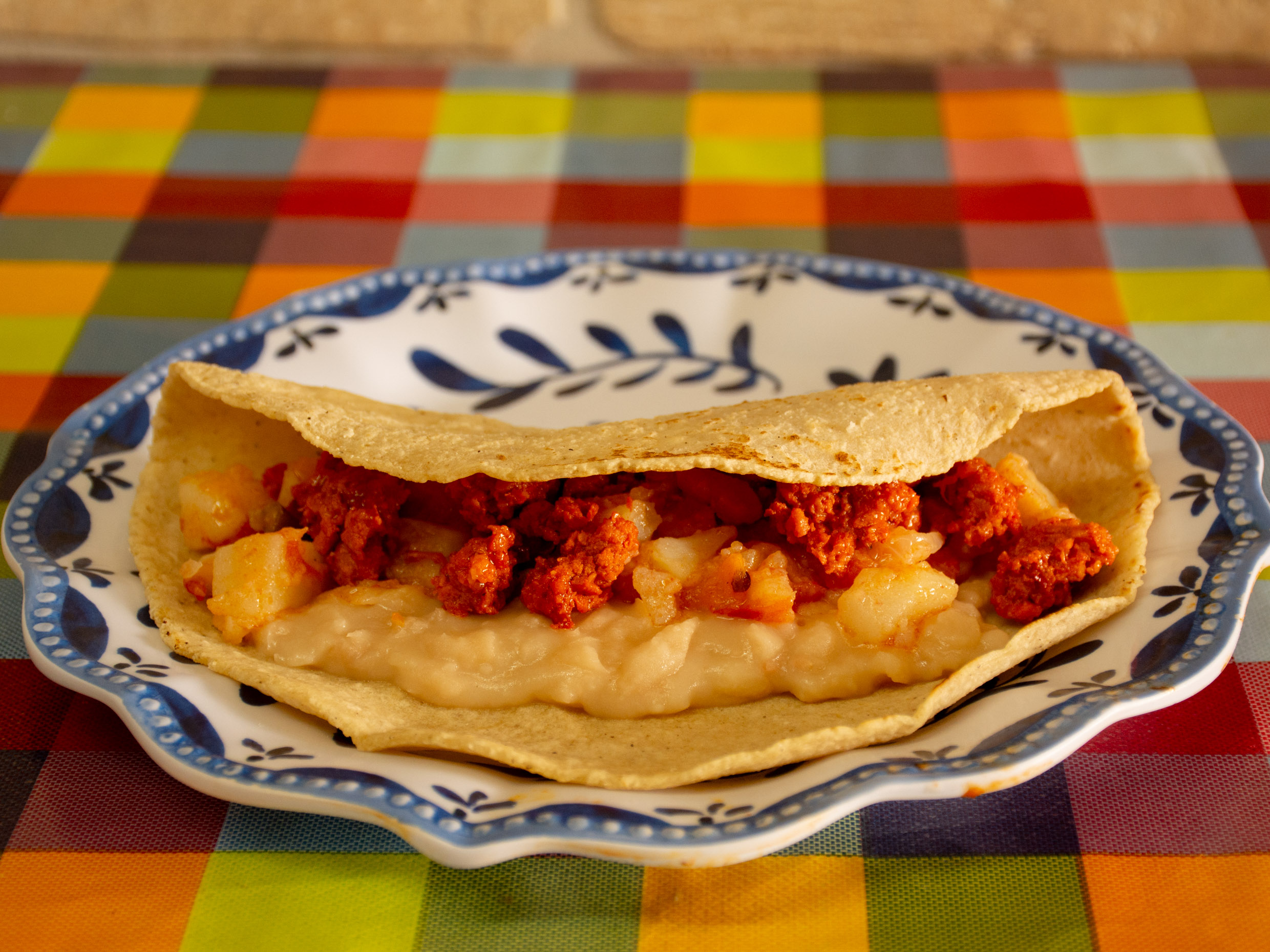Taco de Papas con Chorizo