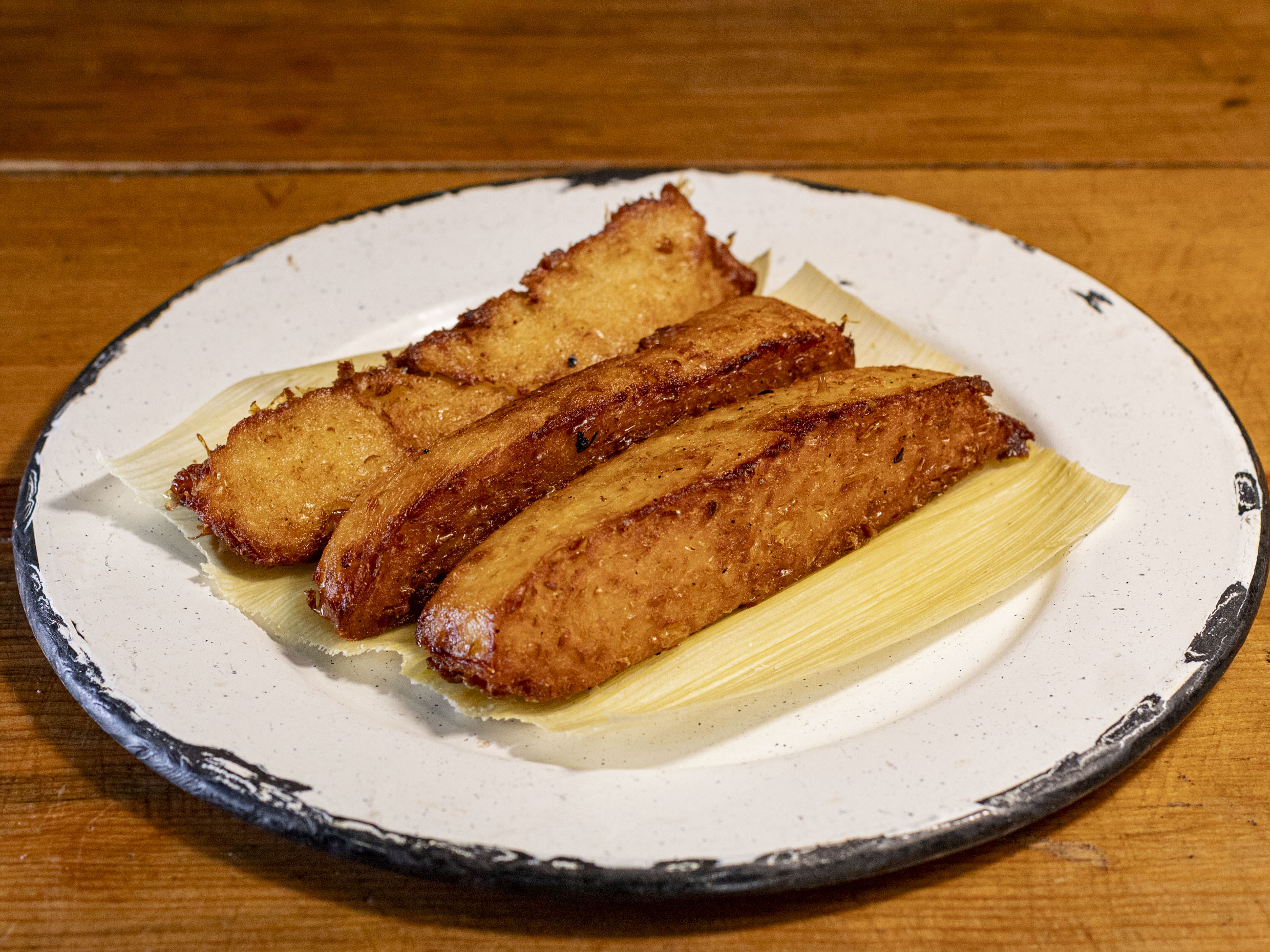 Tamal de elote frito