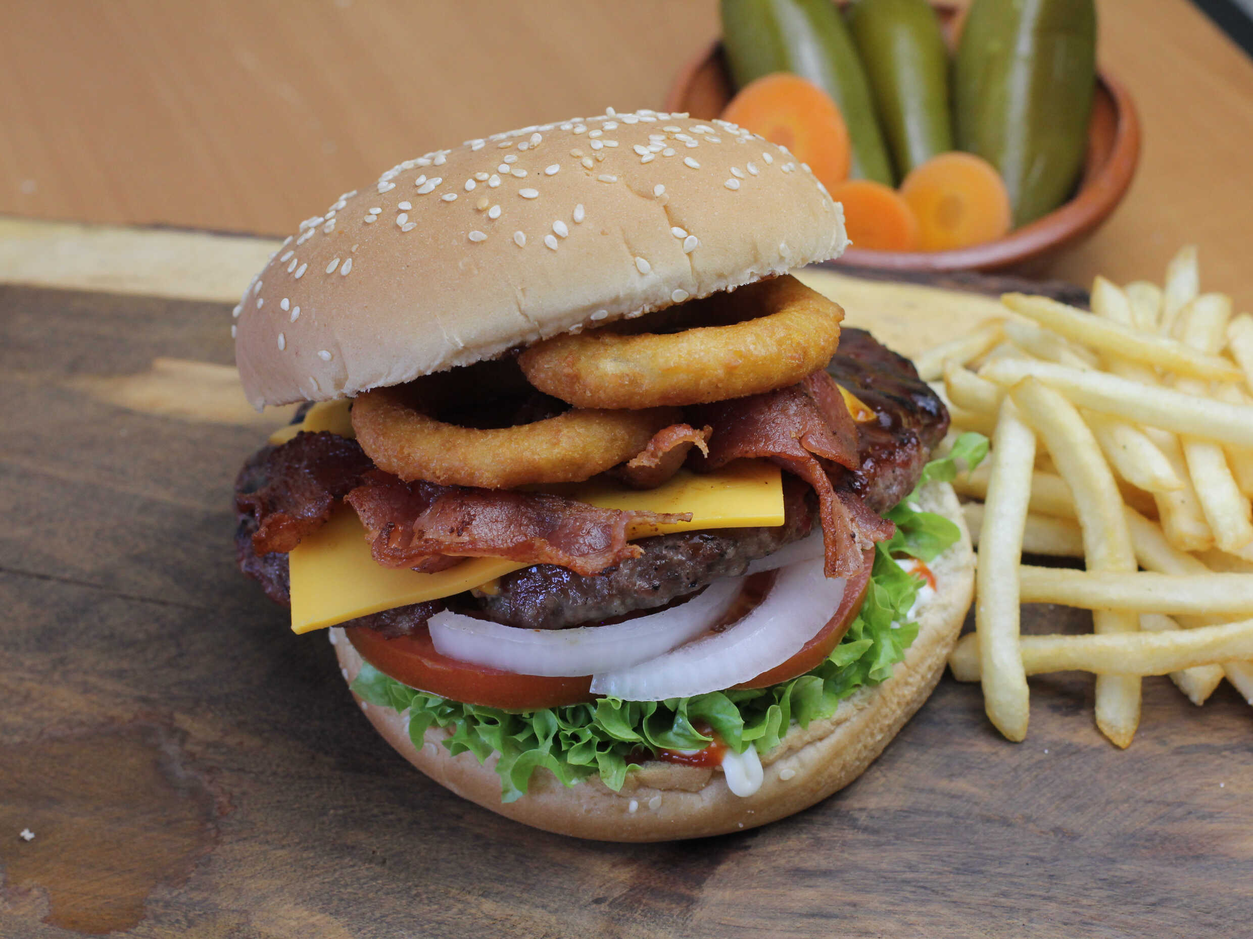 Burger Texas con Papas
