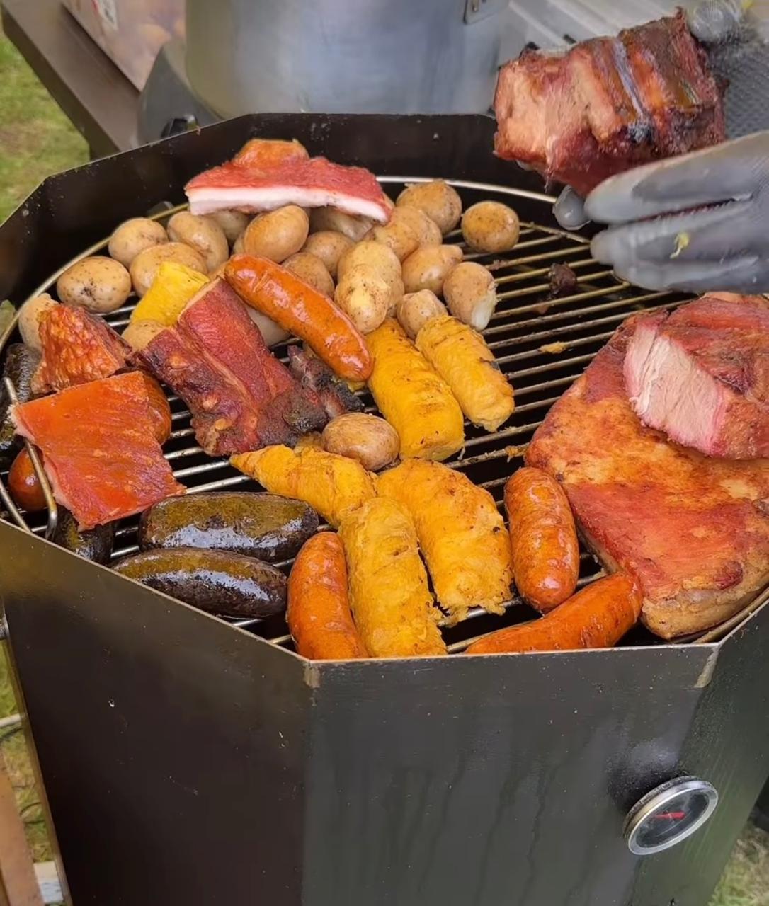 Carne al barril para 5 personas.