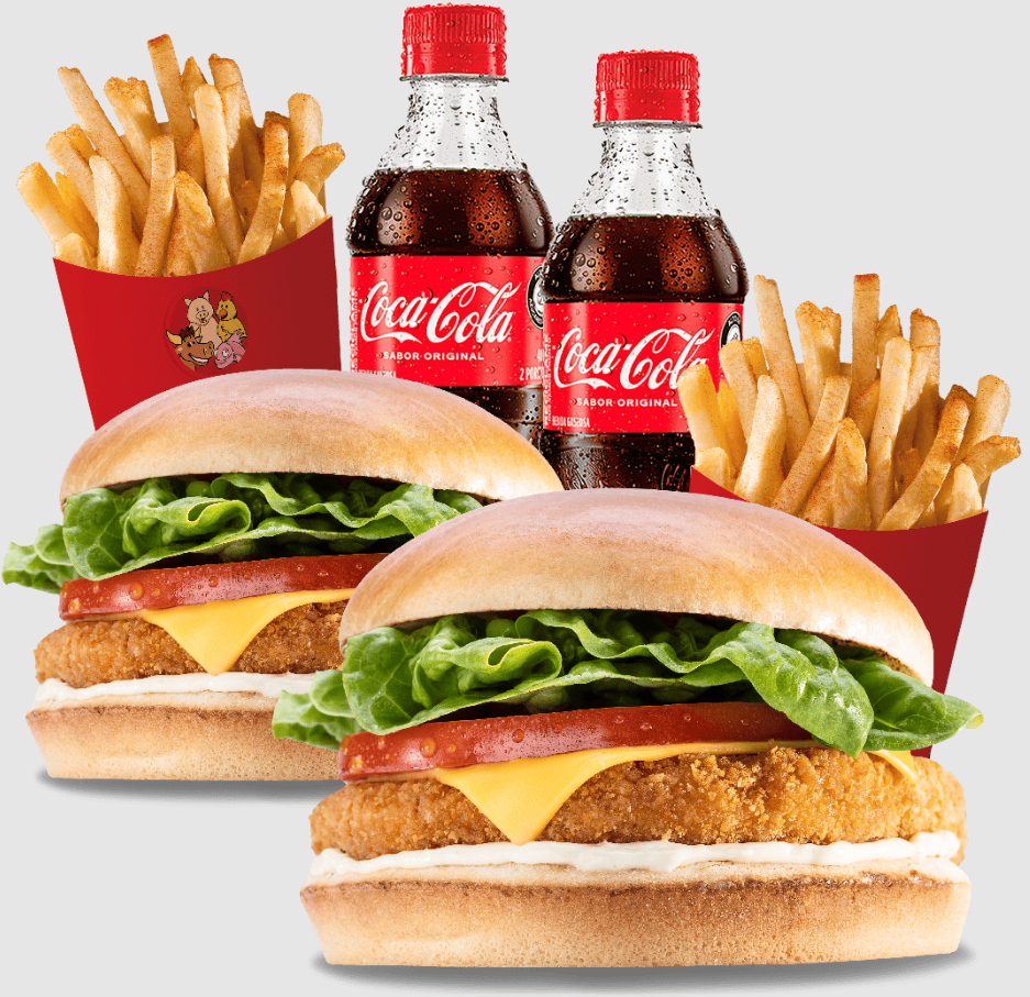 Burguer Duo Pollo Apanado + Cocacola