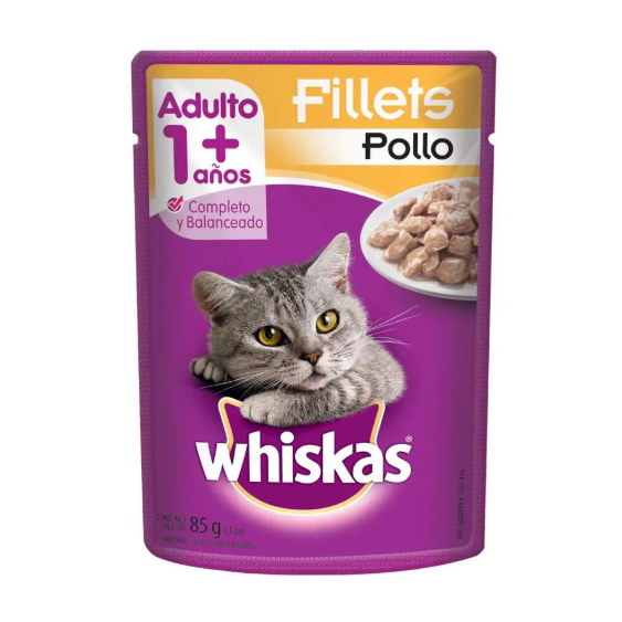 WHISKAS POUCH ADULTO POLLO X 85 GR