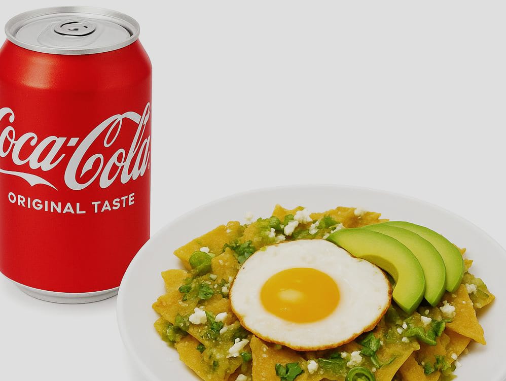 CHILAQUILES CIELO Y COCA COLA