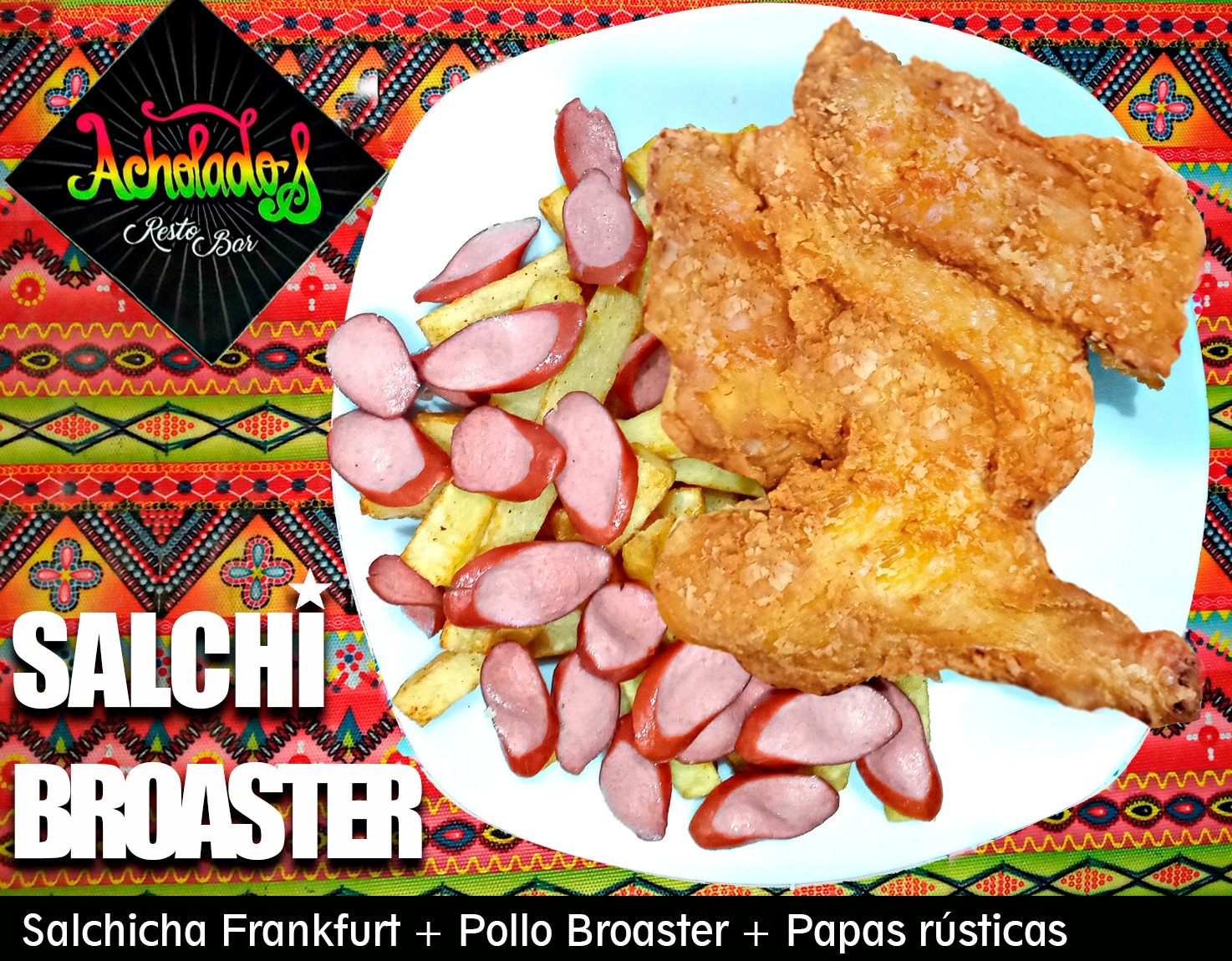 Salchipapa con broaster