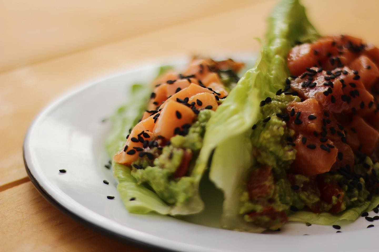Green Tacos Spicy Salmon