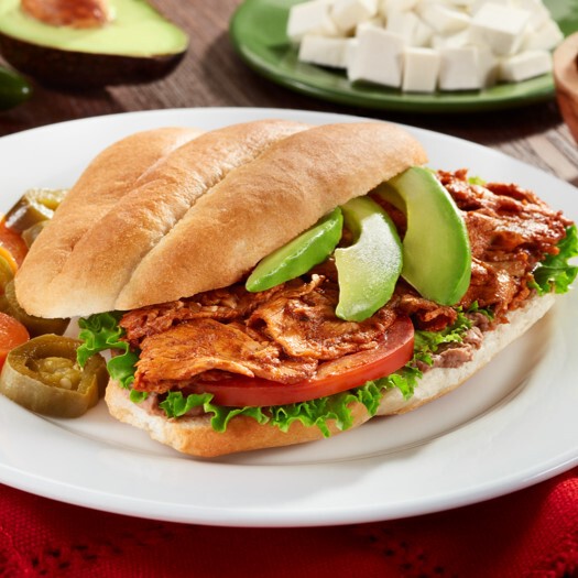 Lonche Adobada con Jamón