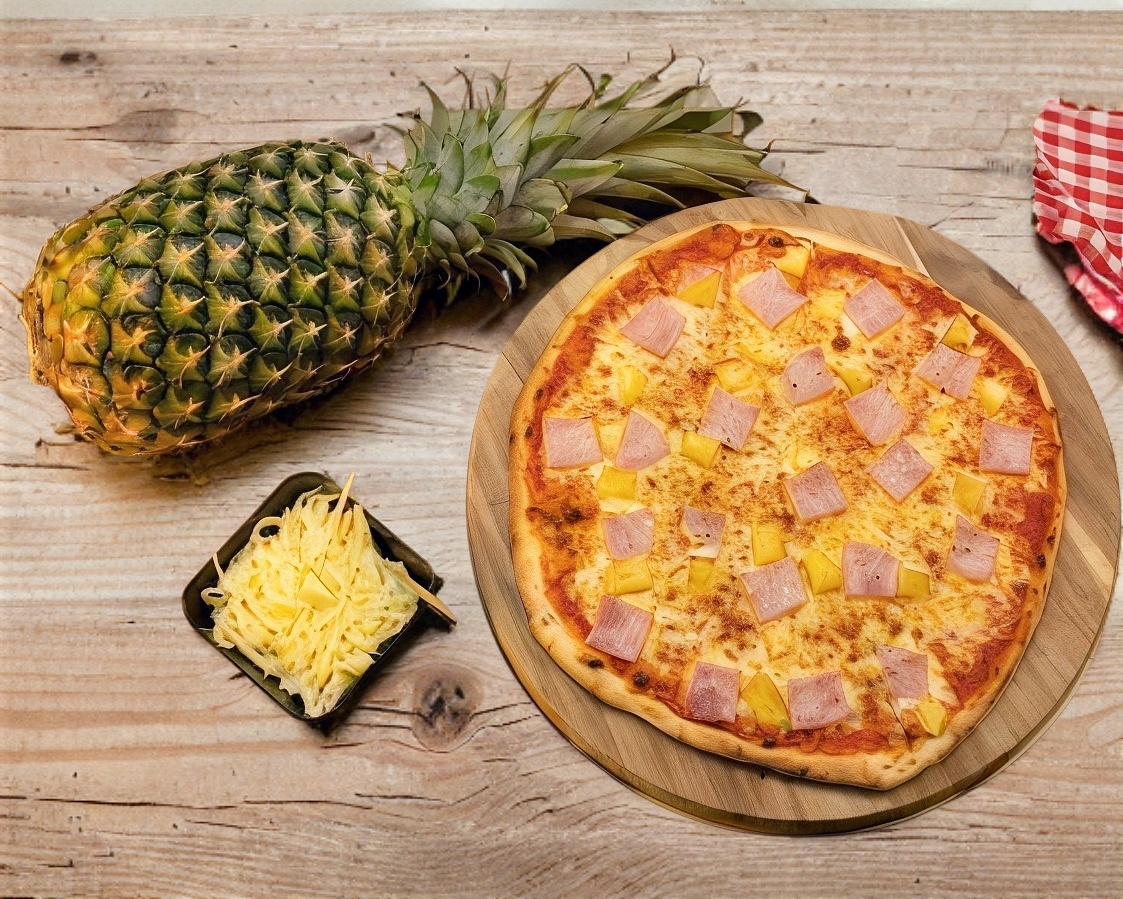 (Individual) Pizza Hawaiana (Orilla Rellena)