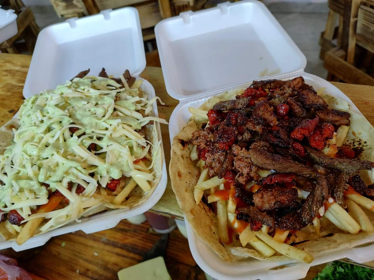 Papas con Arrachera