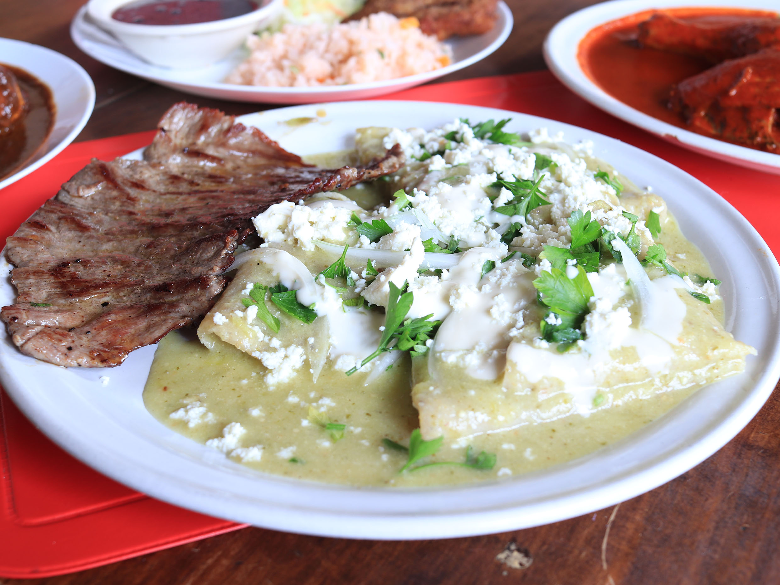 Enchiladas verdes.