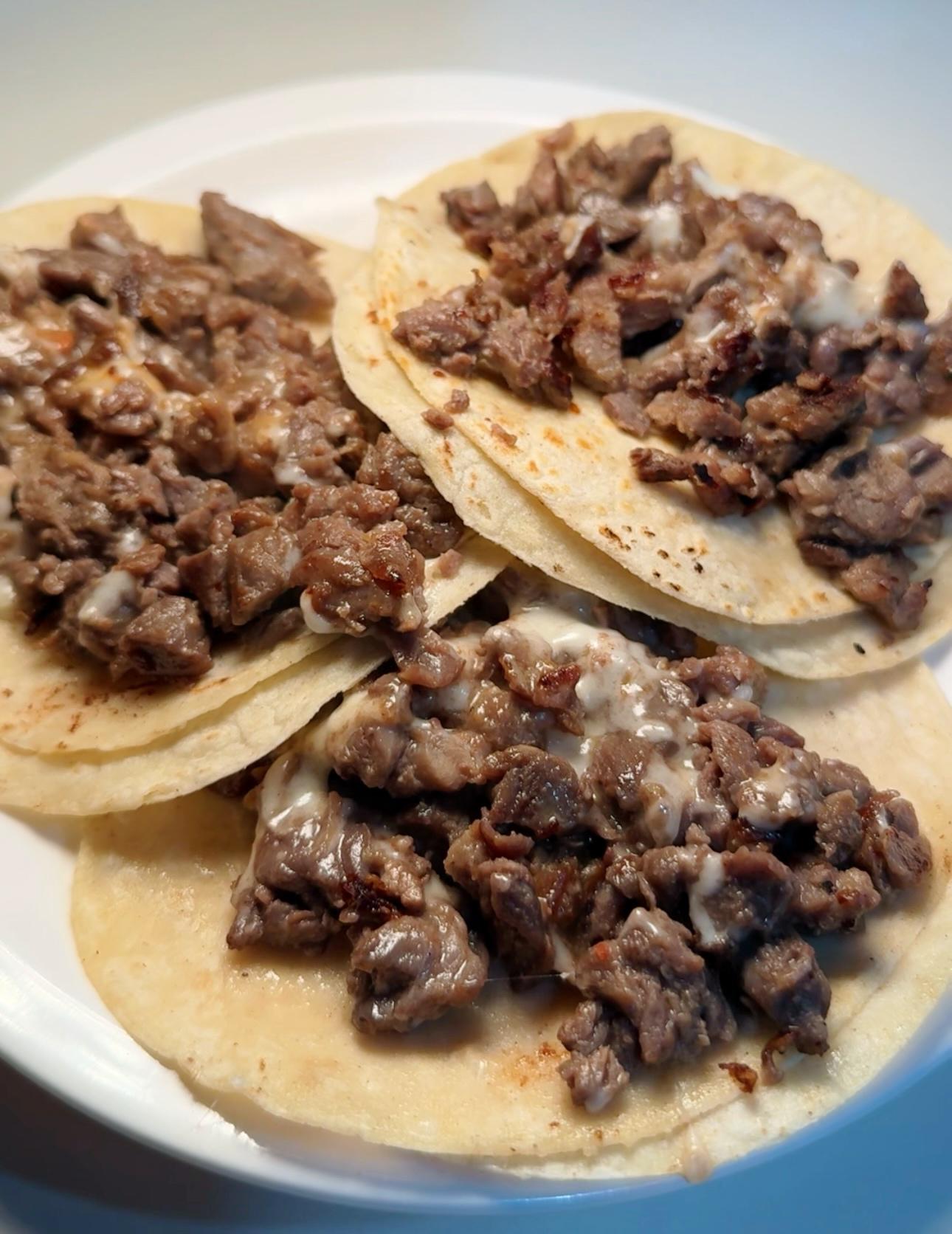 Tacos de Fajita con Queso