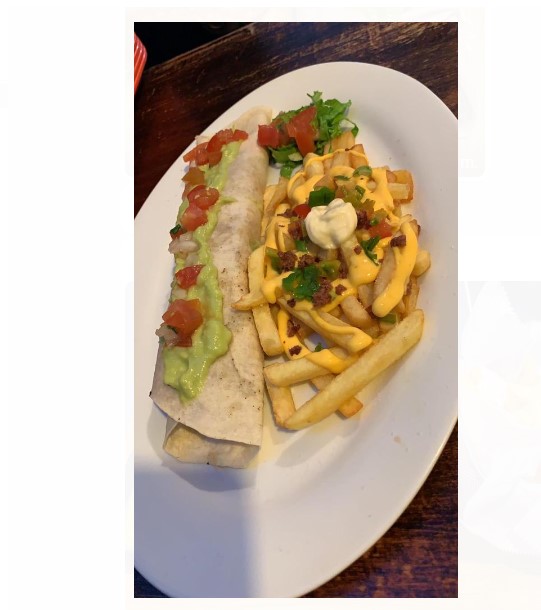 Burrito con papas a la francesa