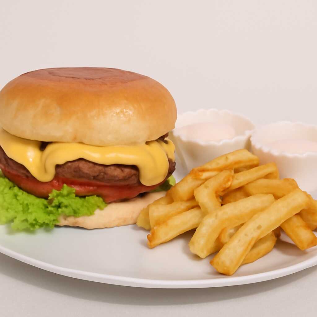 Hamburguesa Americana + papas