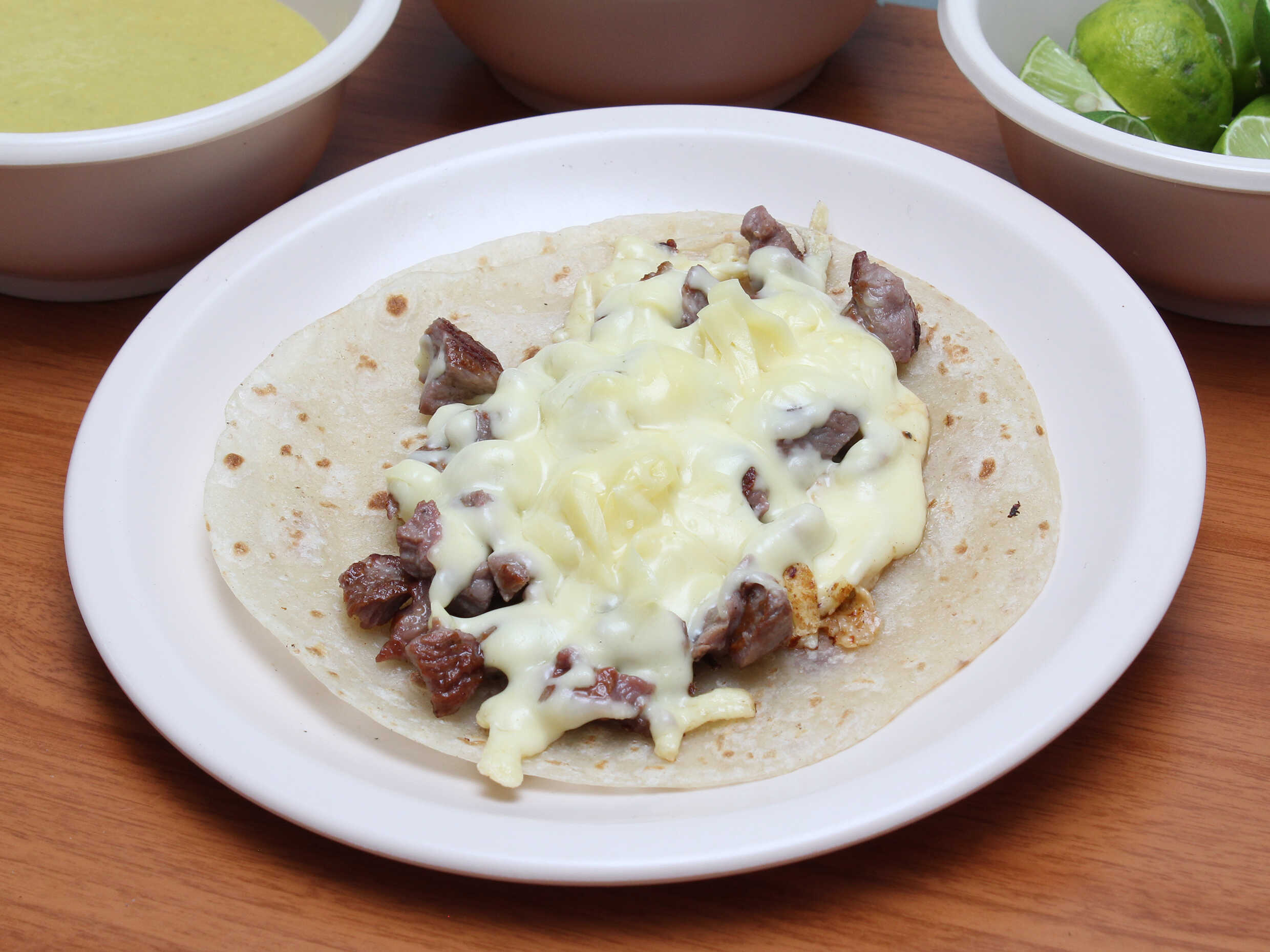 Taco con Queso de Arrachera