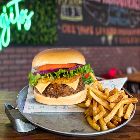 Hamburguesa Hawaiana Con Papas