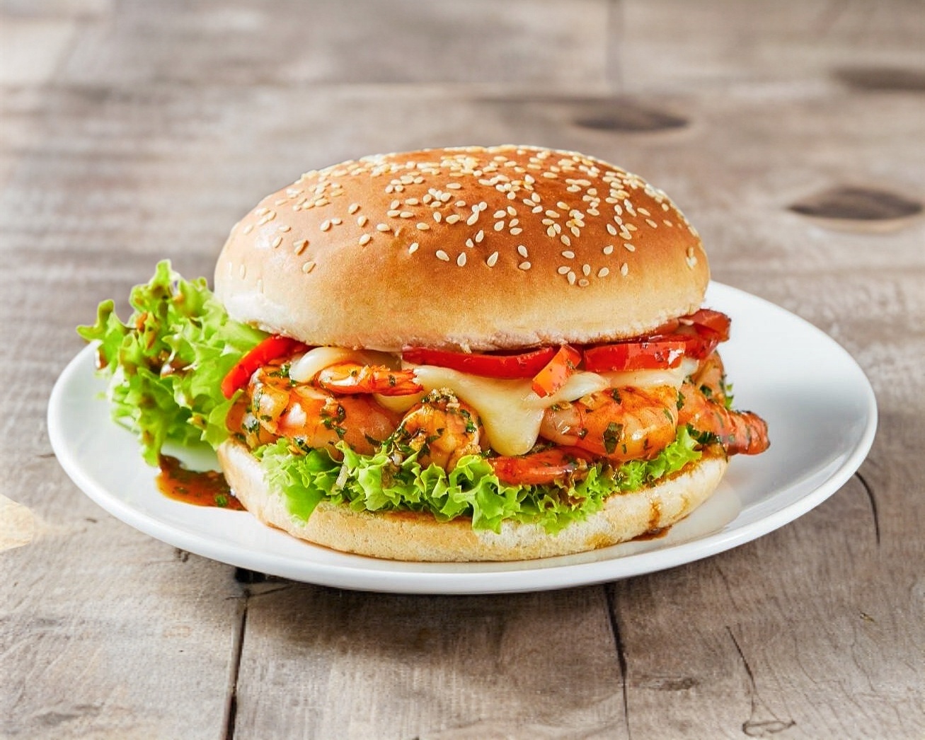 Hamburguesa Camarón Tocino